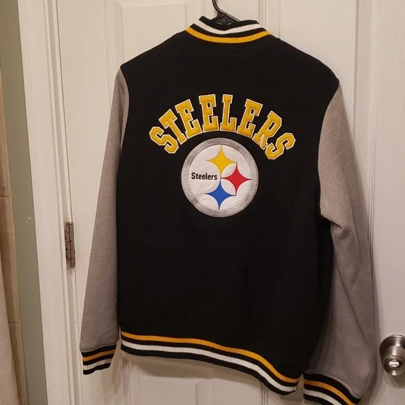 WOMEN'S LARGE NFL STEELERS LETTERMAN/VARSITY JACKET - Picture 7 of 16